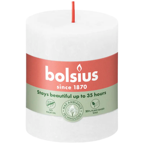 Bolsius Rustieke kaars wit 8cm