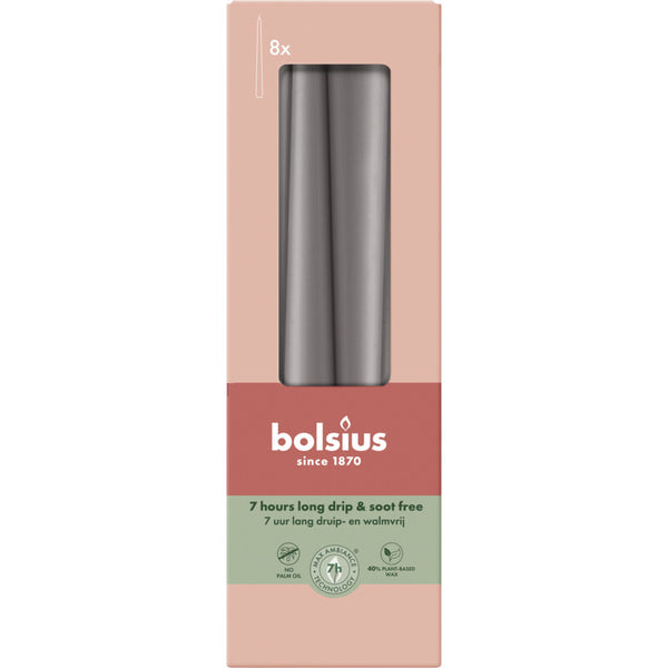 Bolsius Gotische kaarsen stormy grey 24cm