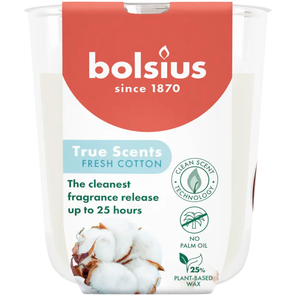 Bolsius True Scents Duftkerze Fresh Cotton 8cm