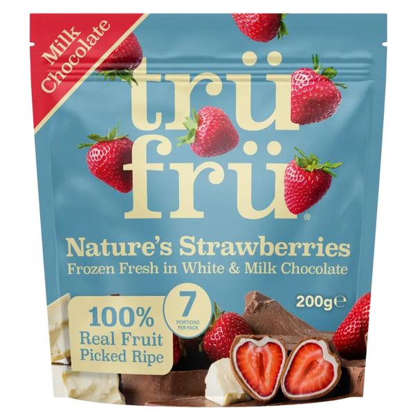 Trü Frü Aarbei wit en melk chocolade