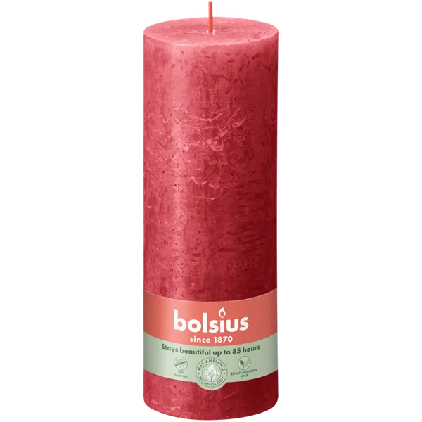 Bolsius Rustic candle 19cm red
