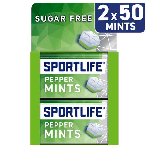 Sportlife Peppermint sugar free mints 2-pack