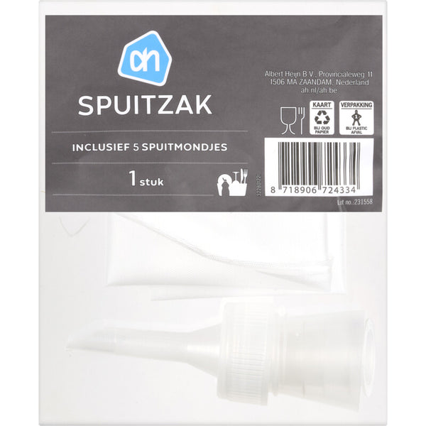 Spuitzak met 5 kunststofmondjes