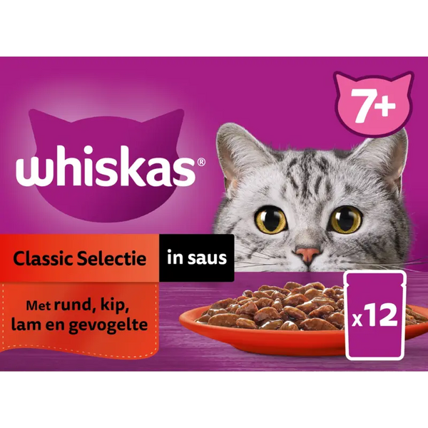 Whiskas 7+ Classic selectie in saus