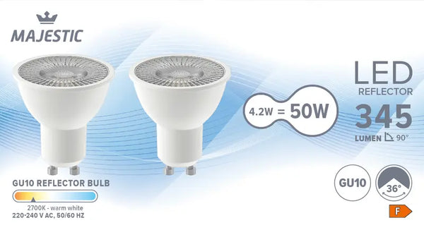 Majestic Led fil reflector G10 50W 2-pack