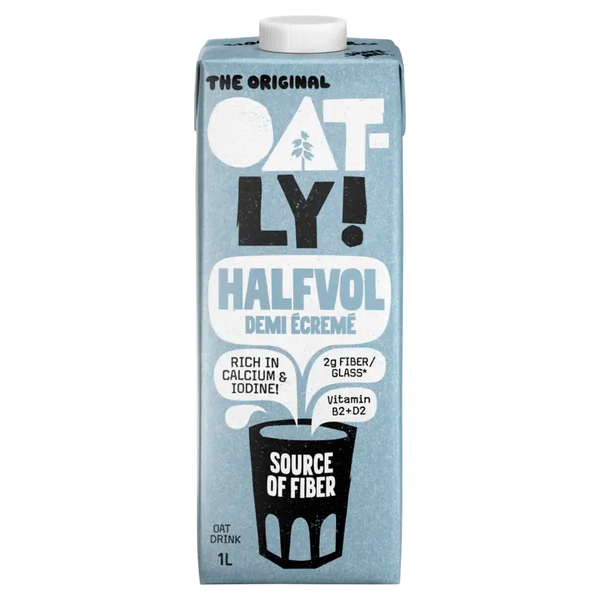 Oatly! Hafermilch halbvoll mit Kalzium