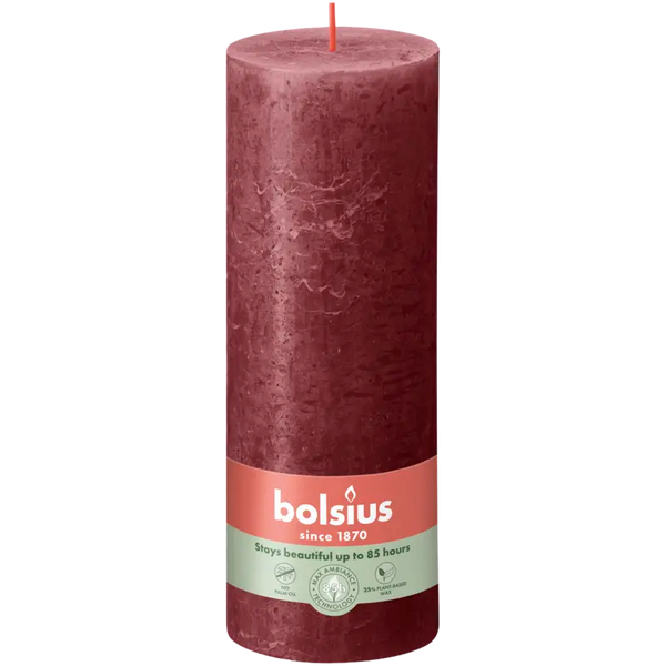 Bolsius Rustic candle bordeaux 19cm