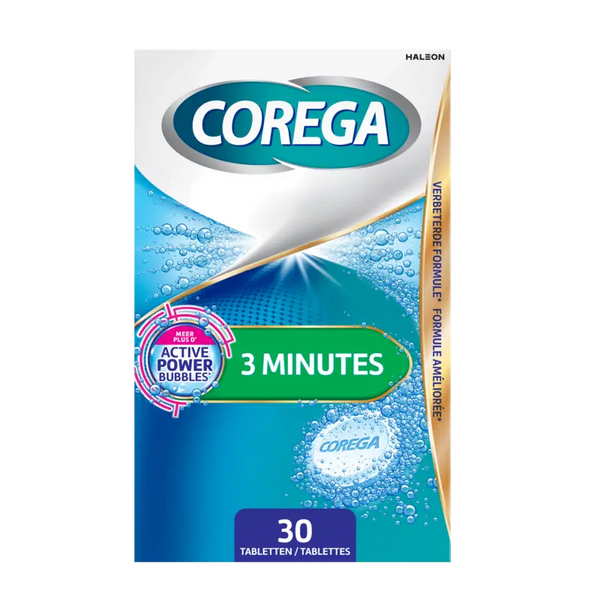 Corega Tabs 3 minuten