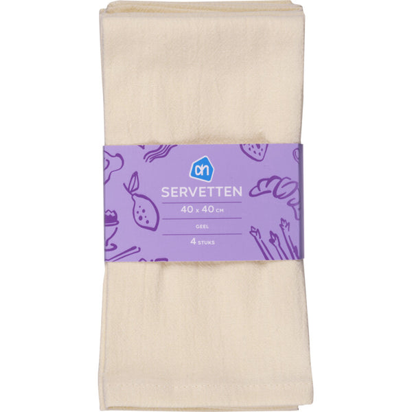 Servet katoen uni geel