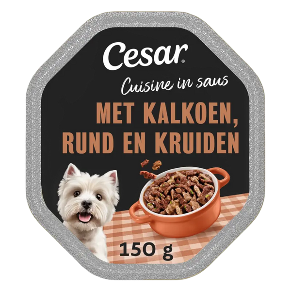 Cesar Cuisine met kalkoen & rund in saus