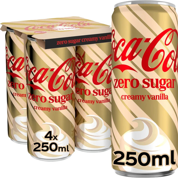 Coca-Cola Zero Sugar Holiday Creamy Vanilla 4er-Pack