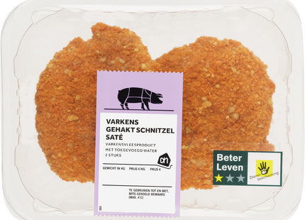 Varkensgehakt schnitzel sate