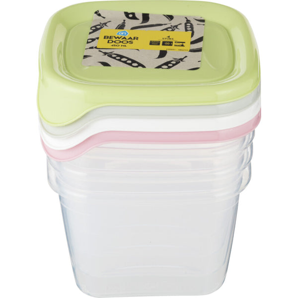 Bewaardoos 0.45ltr vierkant