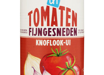 Tomaten fijngesneden knoflook-Ui