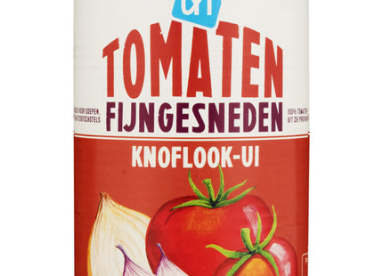 Tomaten fijngesneden knoflook-Ui