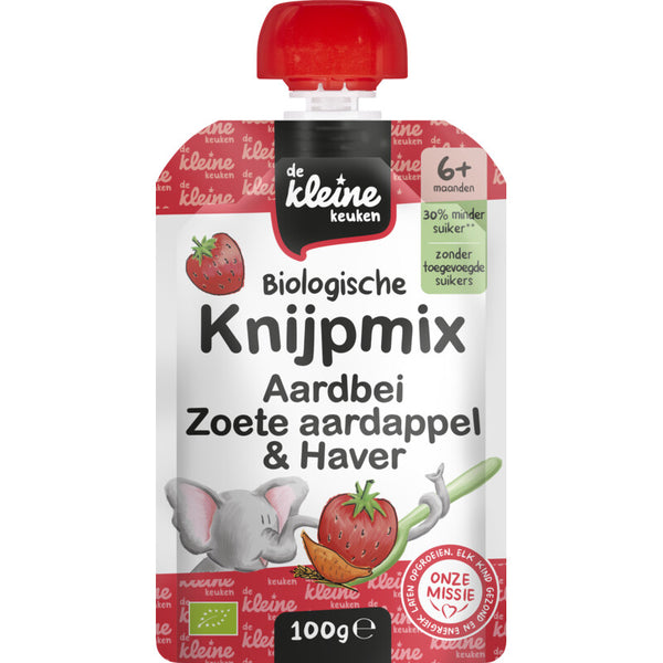 De Kleine Keuken Squeeze Mix strawberry sweet potato 6m+