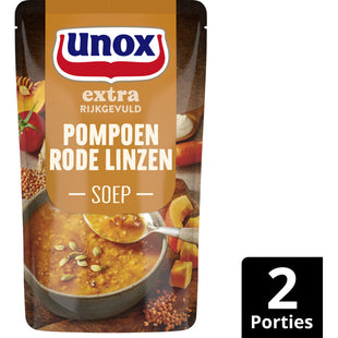 Unox Pompoen rode linzensoep