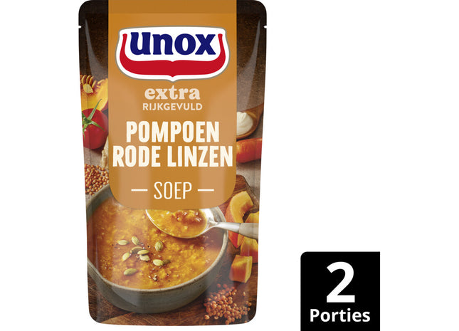 Unox Pompoen rode linzensoep