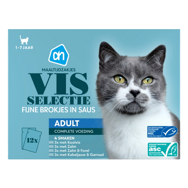 Maaltijdzakjes met vis in saus 12-pack