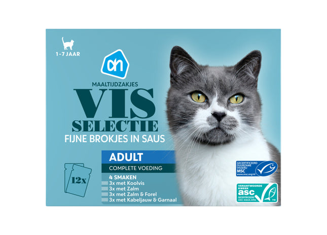 Maaltijdzakjes met vis in saus 12-pack