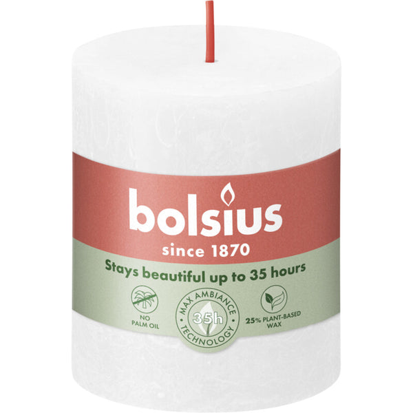 Bolsius Rustic candle white 8cm