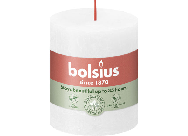 Bolsius Rustieke kaars wit 8cm
