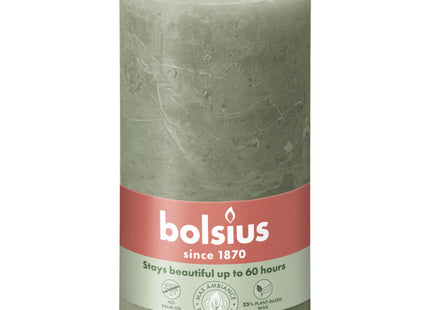 Bolsius Rustieke kaars olijfgroen 13cm