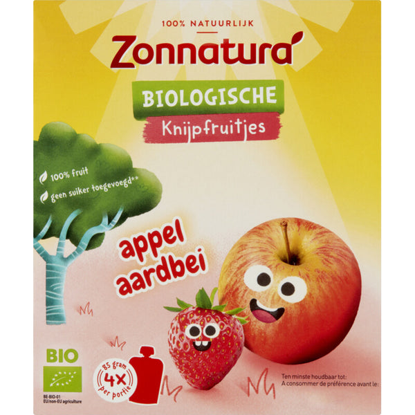 Zonnatura Knijpfruit appel aardbei bio