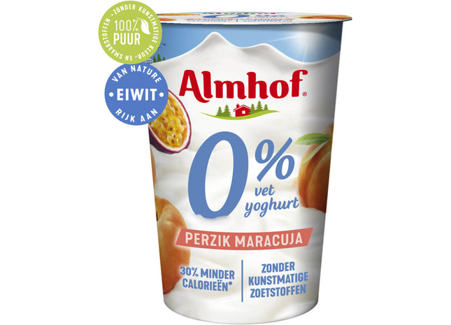 Almhof 0% vet yoghurt perzik-maracuja