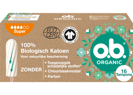 o.b. Organic cotton tampons super