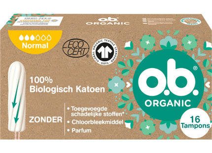 ob Organic cotton tampons normal