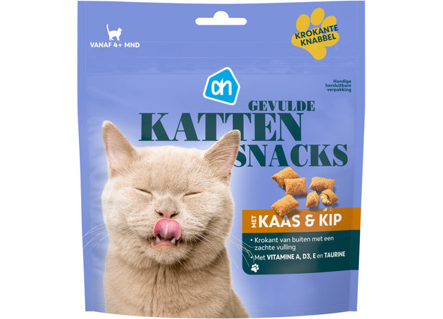 Gevulde kattensnacks met kaas & kip