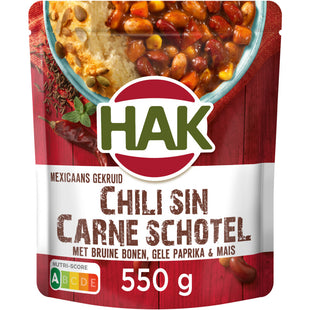 Hak Chili sin carne schotel