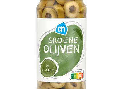 Groene olijven in plakjes