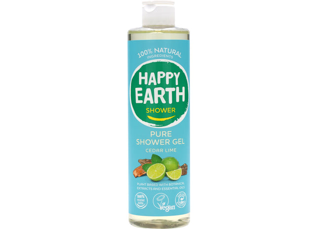 Happy Earth Pure shower gel cedar lime