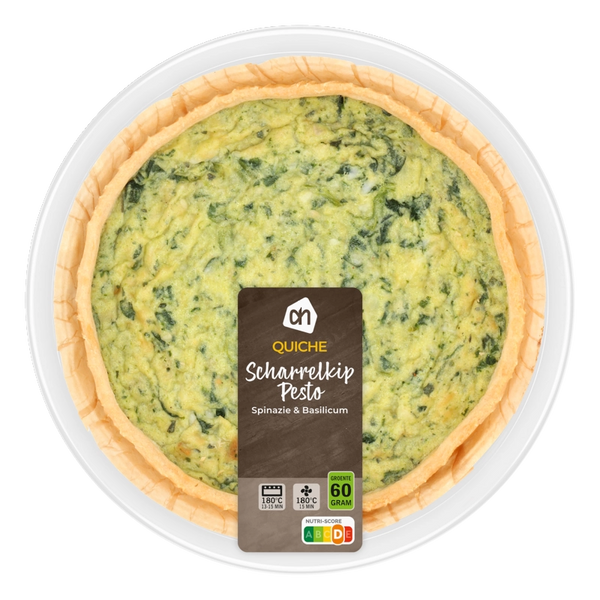 Quiche kip pesto spinazie