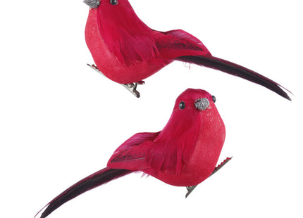 Decoris Vogeltje op clip rood