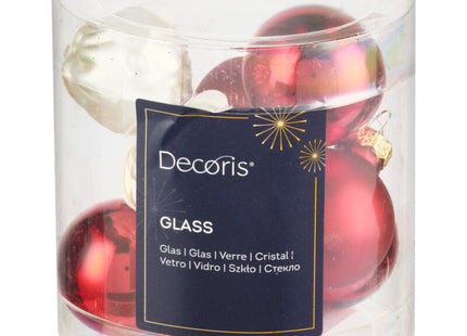 Decoris Bakje glasfiguren kerstrood 3cm