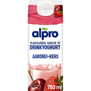 Alpro Pflanzlicher Trinkjoghurt Erdbeer-Kirsche