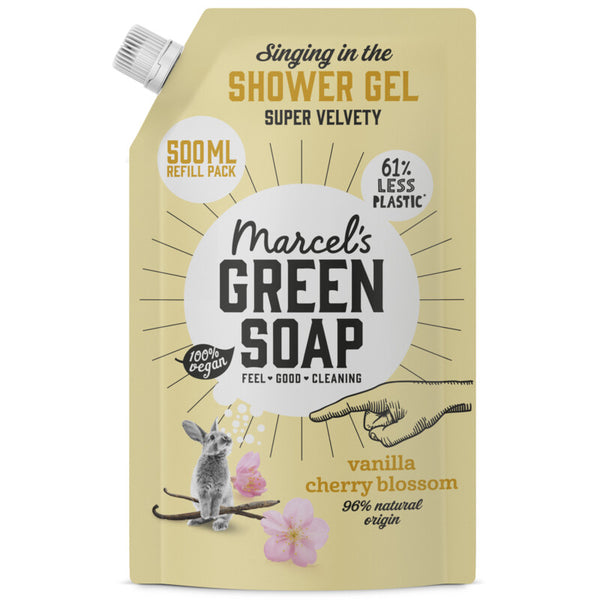 Marcel's Green Soap Shower gel vanilla cherry blossom refill