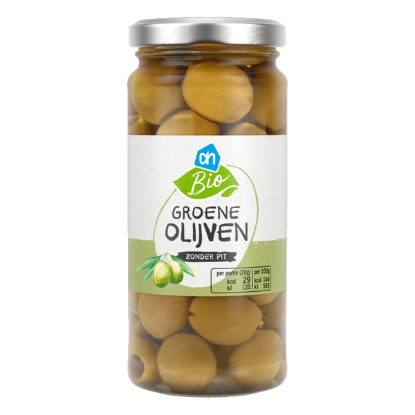 Biologisch Groene olijven zonder pit