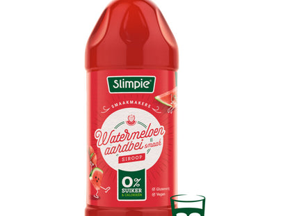 Slimpie Watermeloen aardbei siroop 0% suiker