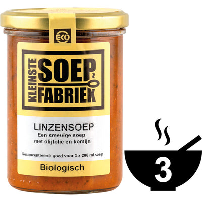 Linsensuppe im Glas