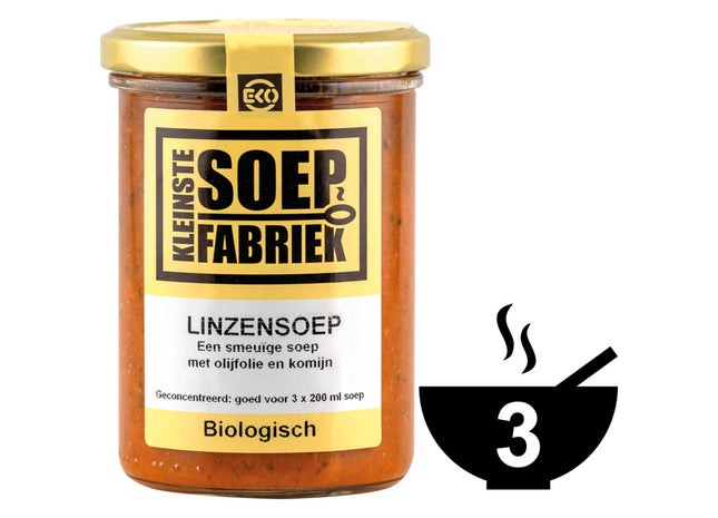 Kleinste Soepfabriek Linzensoep biologisch