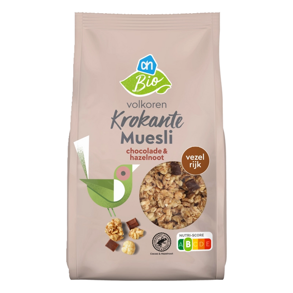 Organic crunchy muesli chocolate & hazelnut