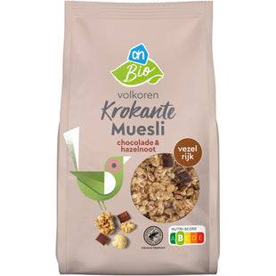 Biologisch Krokante muesli chocolade & hazelnoot