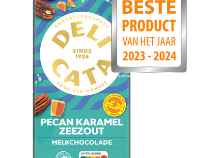 Delicata Reep melkchocolade pecan karamel zeezout