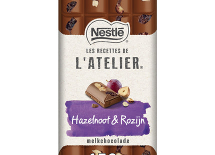 L'Atelier Melkchocolade hazelnoot & rozijn