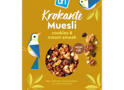 Krokante muesli cookies & cream smaak