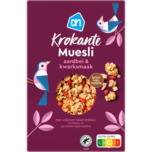Krokante muesli aardbei & kwarksmaak